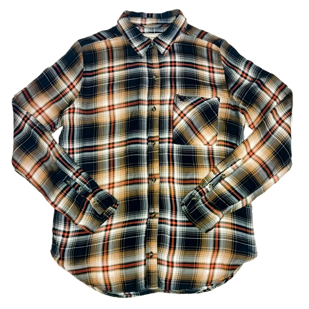 Abercrombie & Fitch Plaid Tunic Prairie Country Y2K Sz M Preppy Versatile